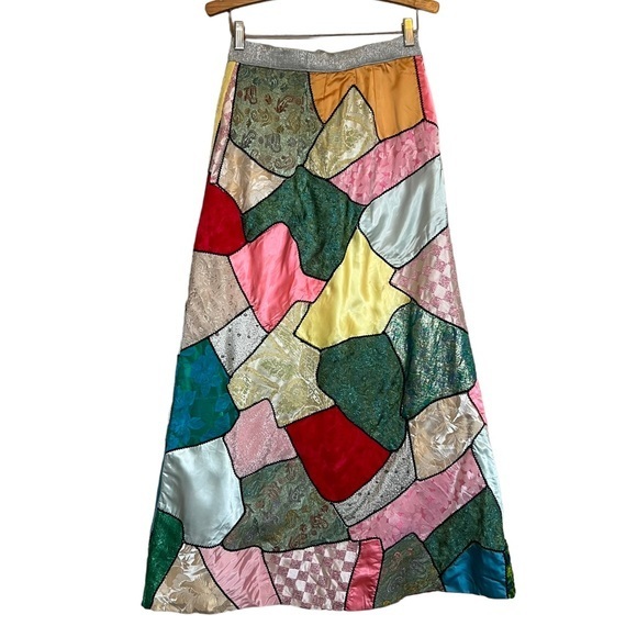 no brand Dresses & Skirts - Vintage Homemade Patchwork Print Maxi Skirt Size XS/S